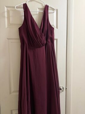 David's Bridal V-Neck tank full smirk bridesmaid dress